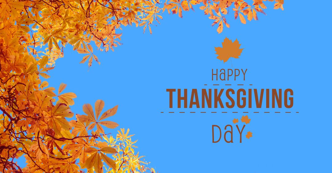 Colorful Autumn Leaves Framing Thanksgiving Greeting