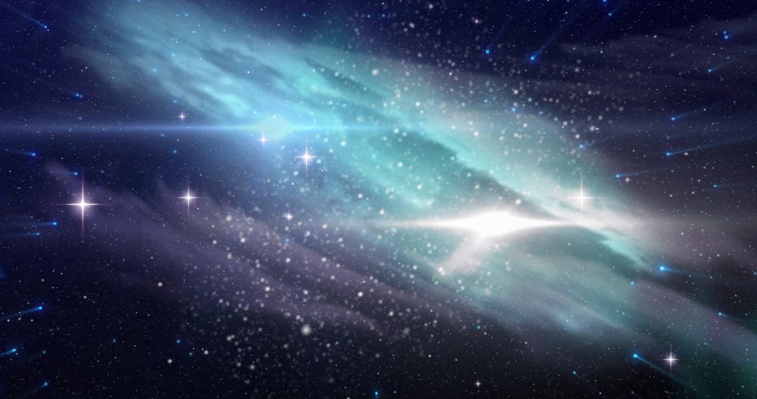 Mystical Glowing Cosmic Nebula with Vibrant Lights