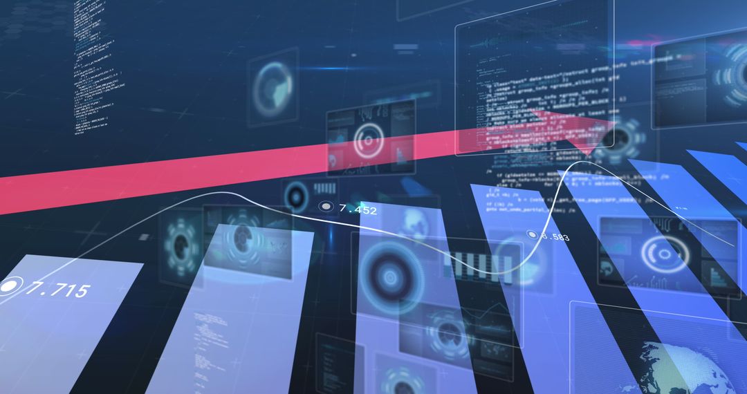 Futuristic Technology and Data Analysis with Rising Arrow Concept