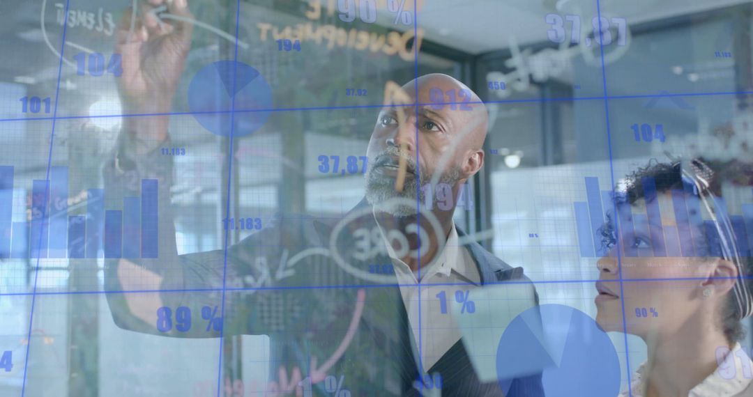 Diverse Professionals Analyzing Financial Data Dashboard