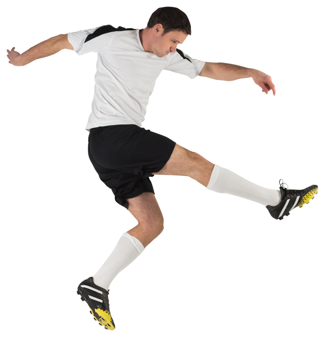 Transparent Soccer Player Kicking in Mid-Air Isolated - Download Free Stock Images Pikwizard.com