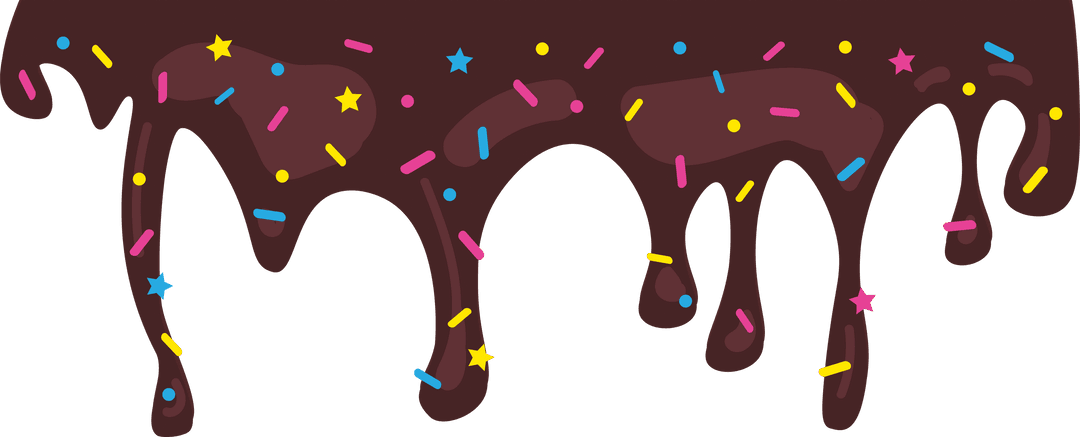 Transparent Chocolate frosting Drips with Colorful Sprinkles