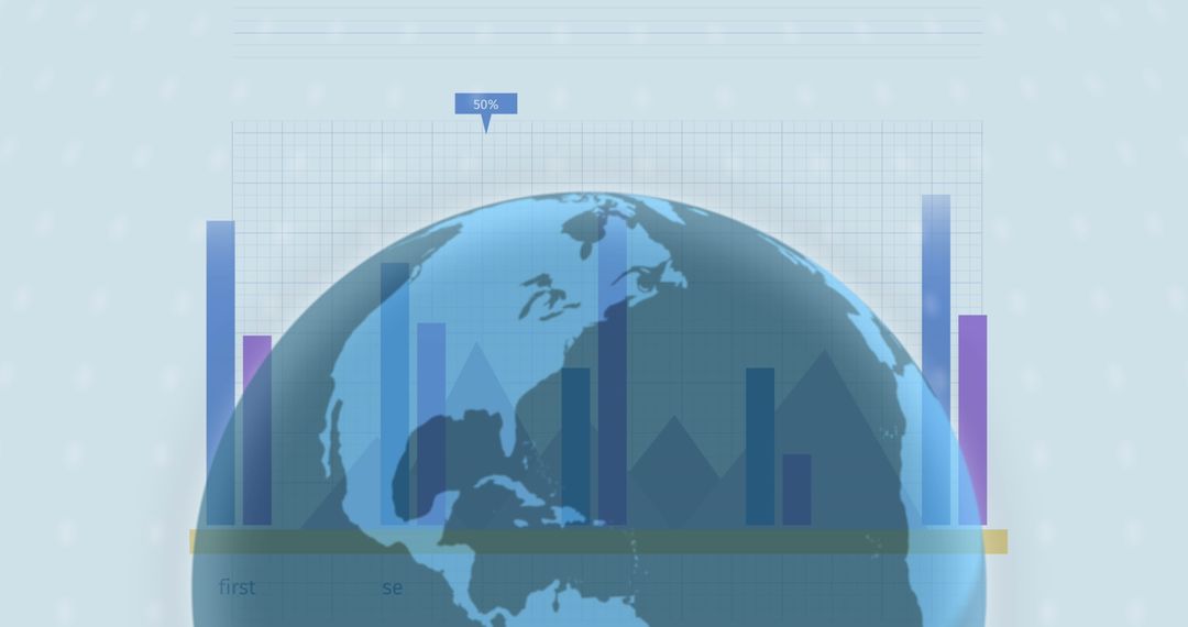 global data visualization with bar graph over world globe - Free Images, Stock Photos and Pictures on Pikwizard.com