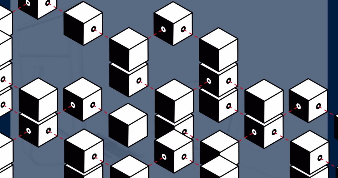 Abstract Isometric Cubes with Letter Q Design for Modern Background