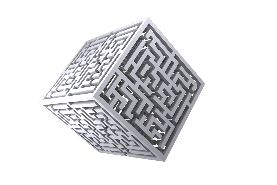 Transparent 3D Cube with Maze, Navigating Labyrinth Puzzle Design - Download Free Stock Images Pikwizard.com