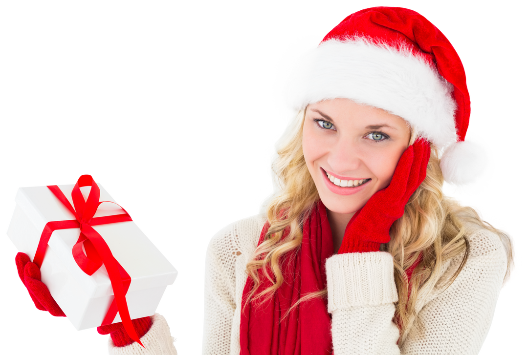 Woman with Christmas Present Transparent Background Holiday Vector - Download Free Stock Images Pikwizard.com