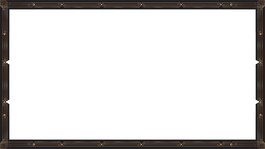 Art Deco Gold Border Frame with Transparent Background