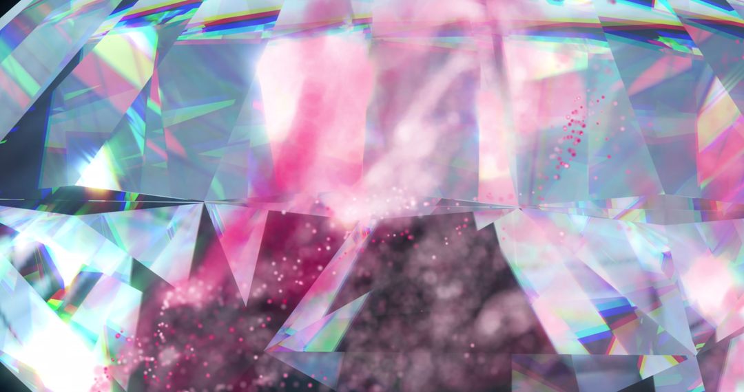 Abstract Crystal Pattern with Vibrant Color Accents