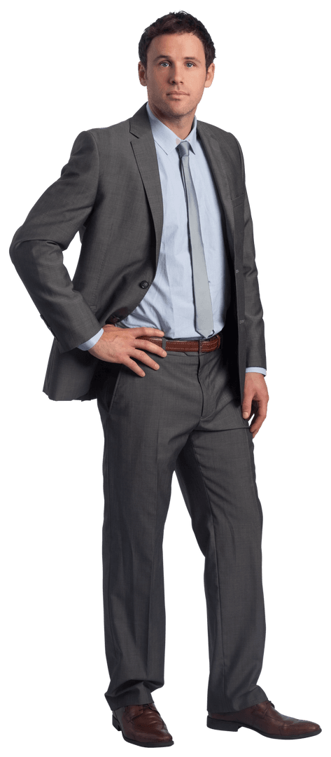 Confident Businessman in Suit Transparency