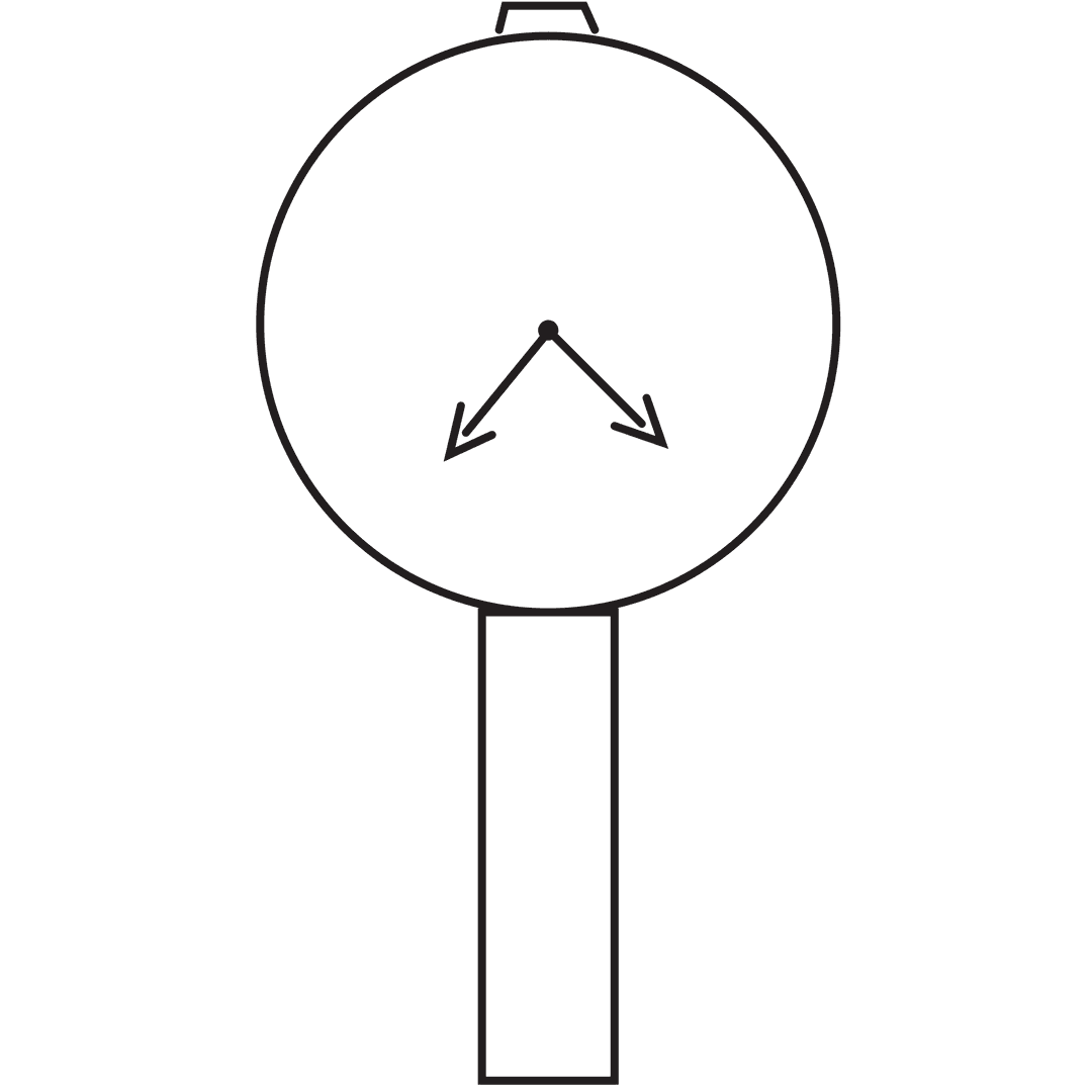 Transparent Clock on Column Illustration Showing Time Passing
