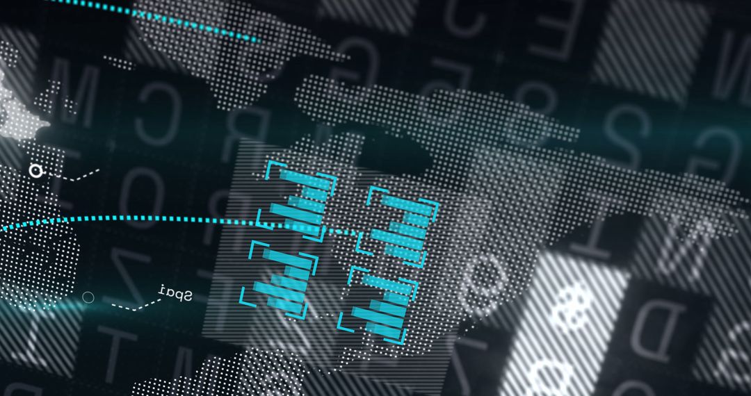 Abstract Global Finance Data Graphics on Dark Background