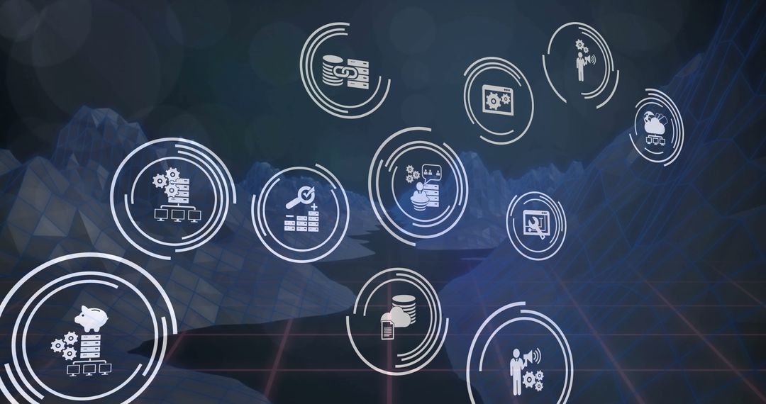 Digital Icon Network over Dark Multimedia Landscape