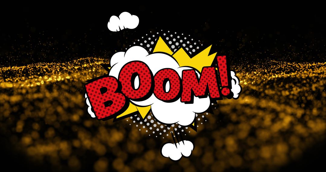 Retro Pop Art Boom Comic Explosion with Sparkling Background