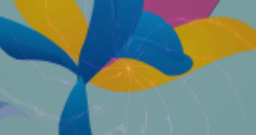 Abstract Spiral with Multicolored Patterns on Blue Texture