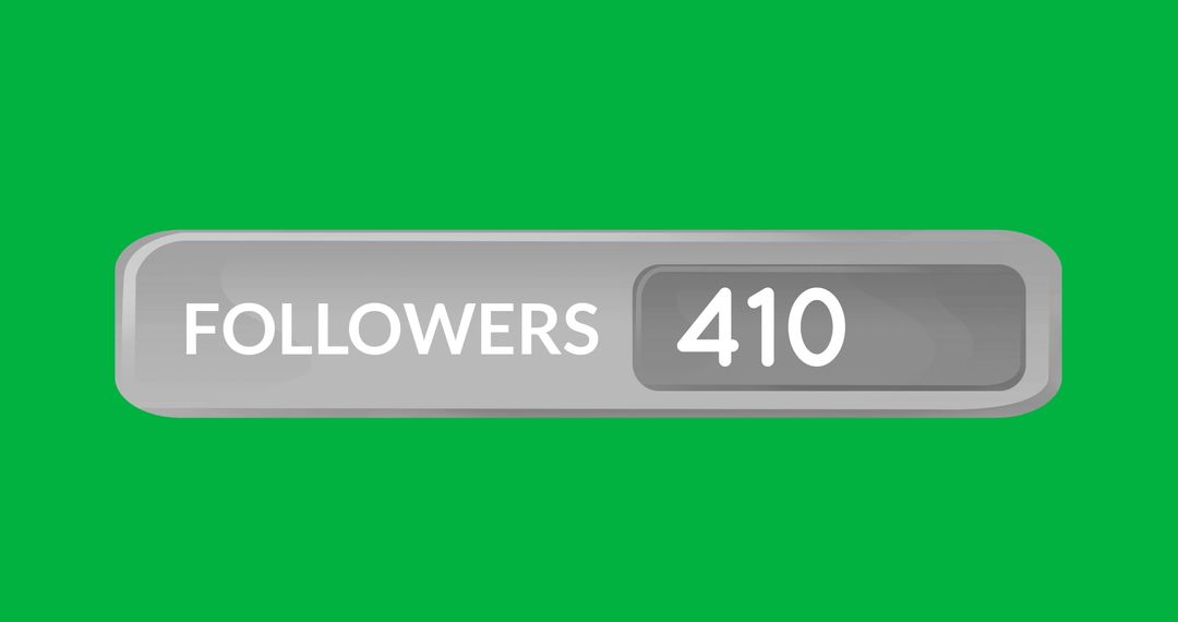 Animated Follower Count Increase Button on Green Background