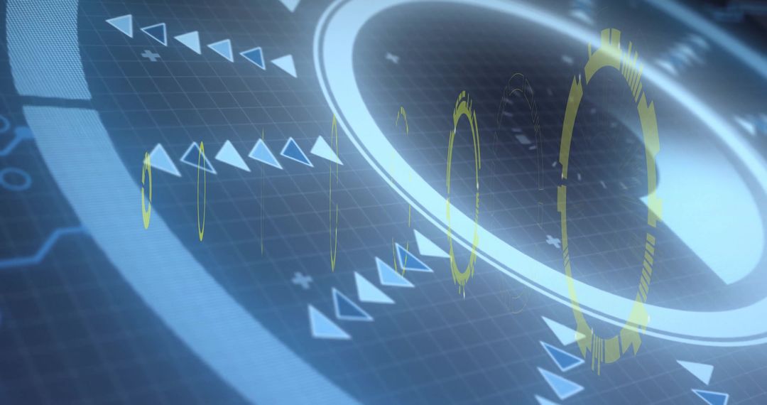 Futuristic Holographic Interface with Central Hovering Ring