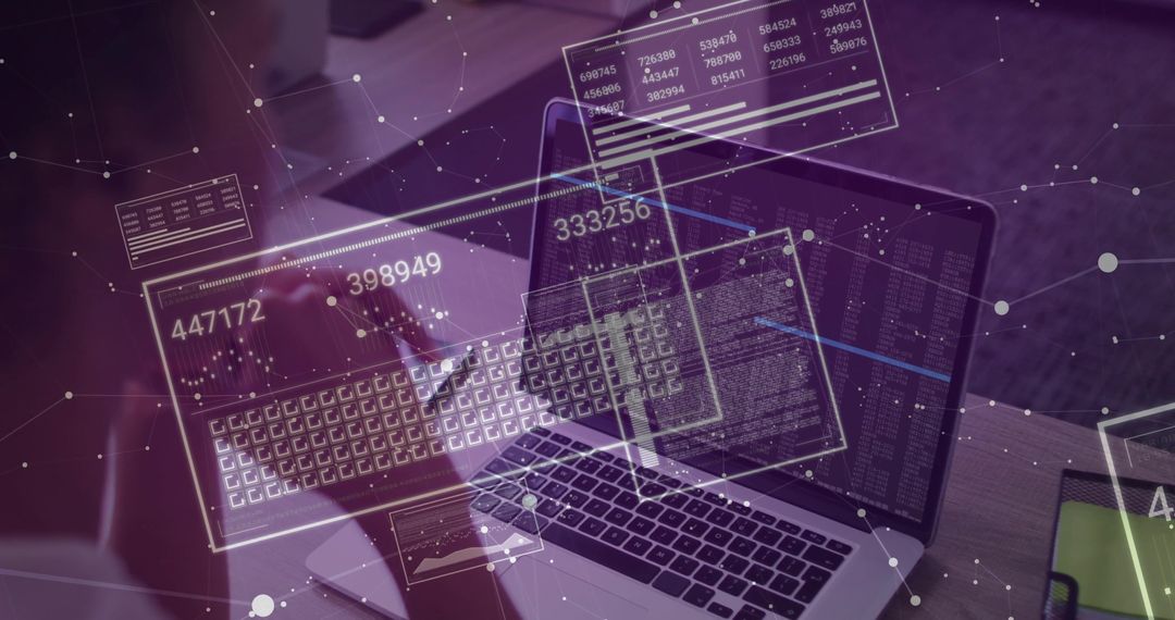 Data Analyst Working on Laptop in Modern Digital Workspace