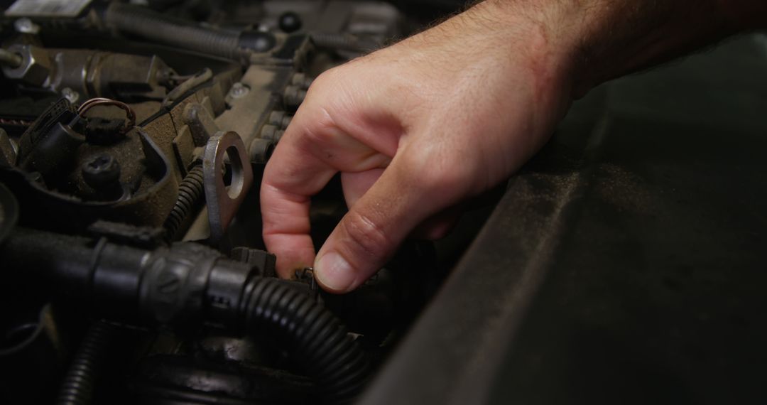 Mechanic Hands Repairing Car Engine Close-Up - Free Images, Stock Photos and Pictures on Pikwizard.com