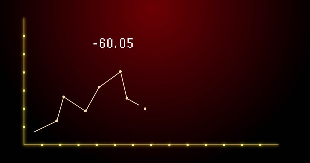 Financial Data Graph on Red Digital Background