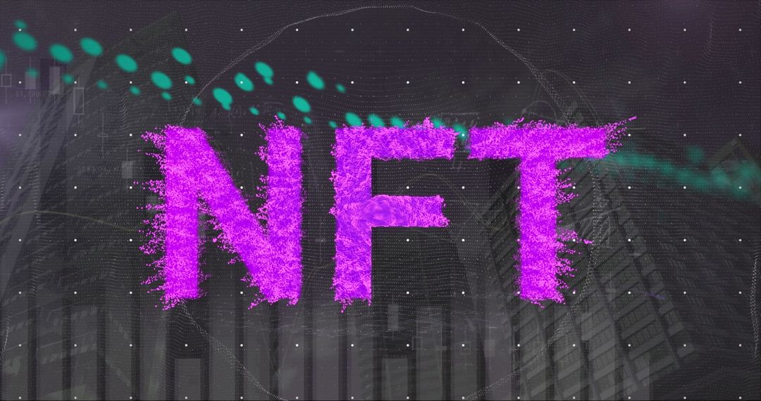 Creative Concept of Digital NFT in Global Network Interface