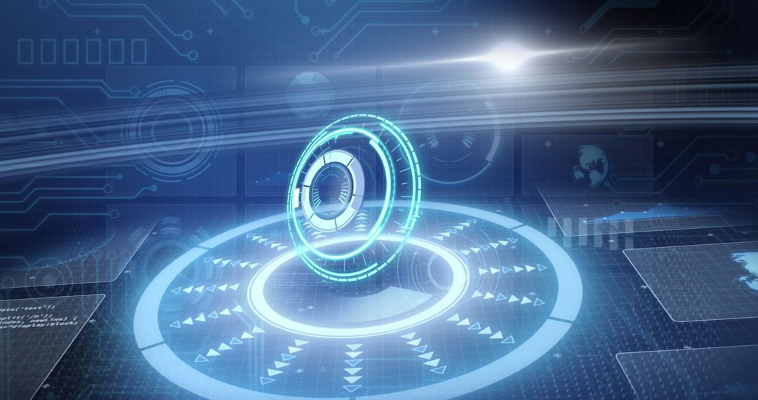 Futuristic Digital Interface with Scanning Technology Elements