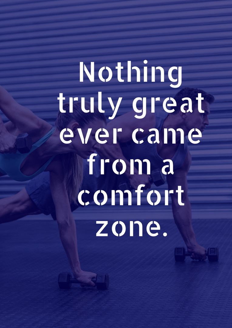 Fitness Enthusiasts Exercising with Motivational Quote - Download Free Stock Templates Pikwizard.com