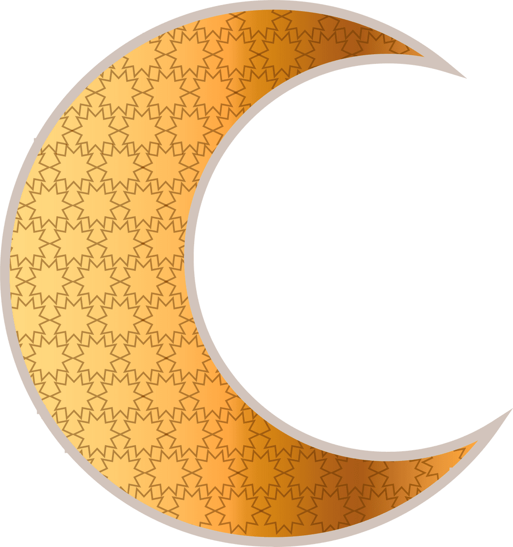 Elegant Transparent Golden Crescent Moon Decorated with Star Patterning