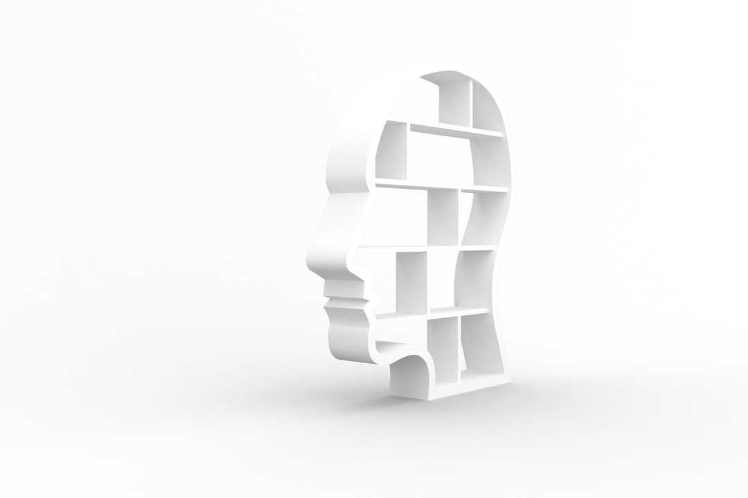 Creative Head-Shaped Bookshelf on Transparent Background - Download Free Stock Images Pikwizard.com