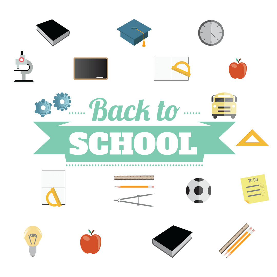 Transparent Education Icons for Back to School Design