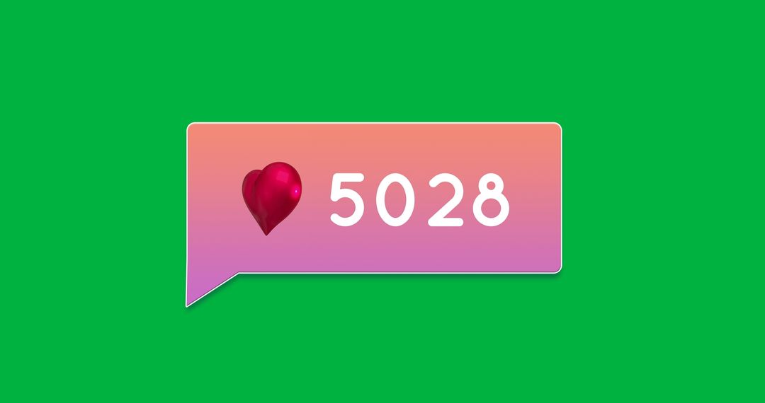 Social Media Engagement Icon with Heart and Count Display