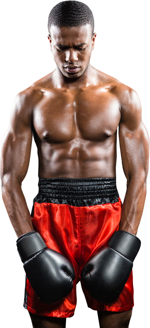 Depressed Boxer with Gloves Standing Transparent Background - Download Free Stock Images Pikwizard.com