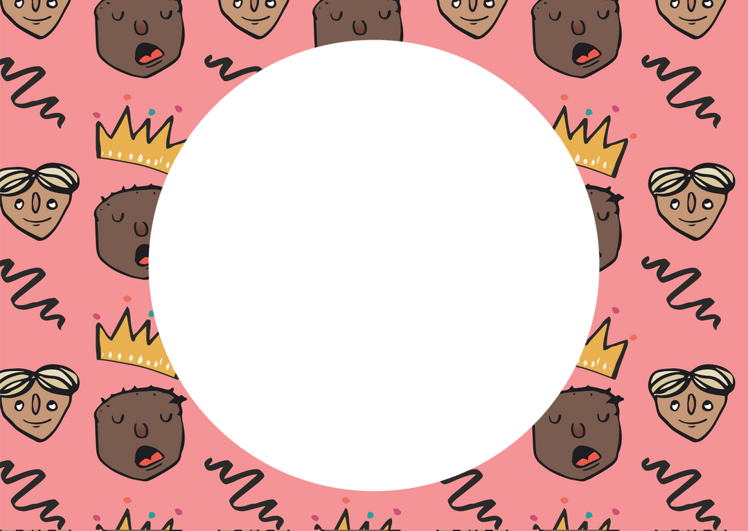 Transparent Crown Pattern Frame with Circular Center - Download Free Stock Images Pikwizard.com