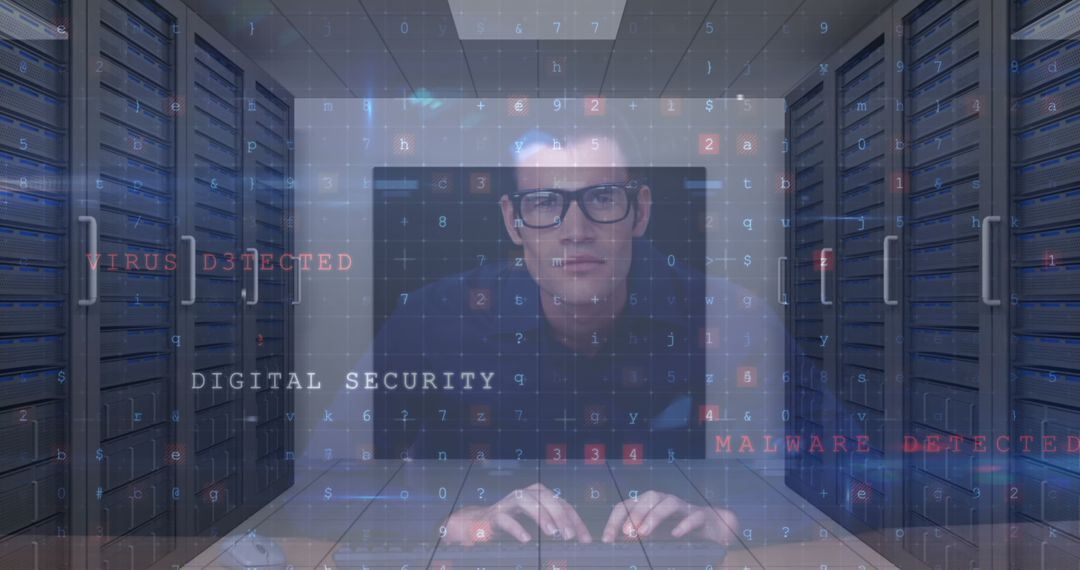 Hacker Attacking Computer Servers with Digital Security Codes - Free Images, Stock Photos and Pictures on Pikwizard.com