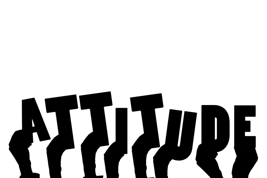 Transparent Hands Formation with Attitude Text Illustration