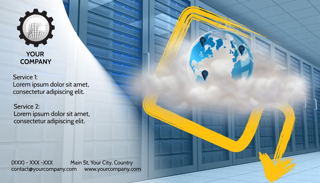 Cloud Technology in Data Center Highlighting Global Connectivity