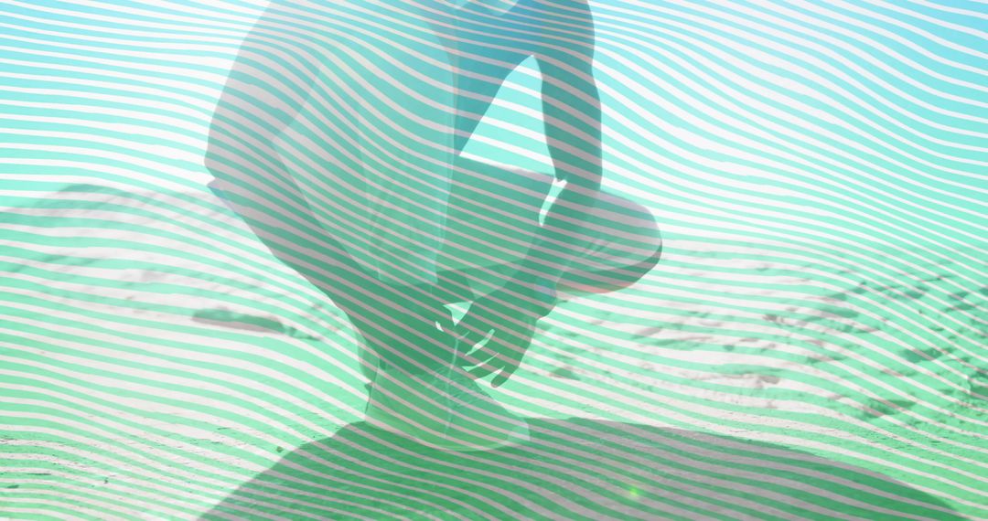 Silhouette of Man Contemplating Rippled Sand Dunes