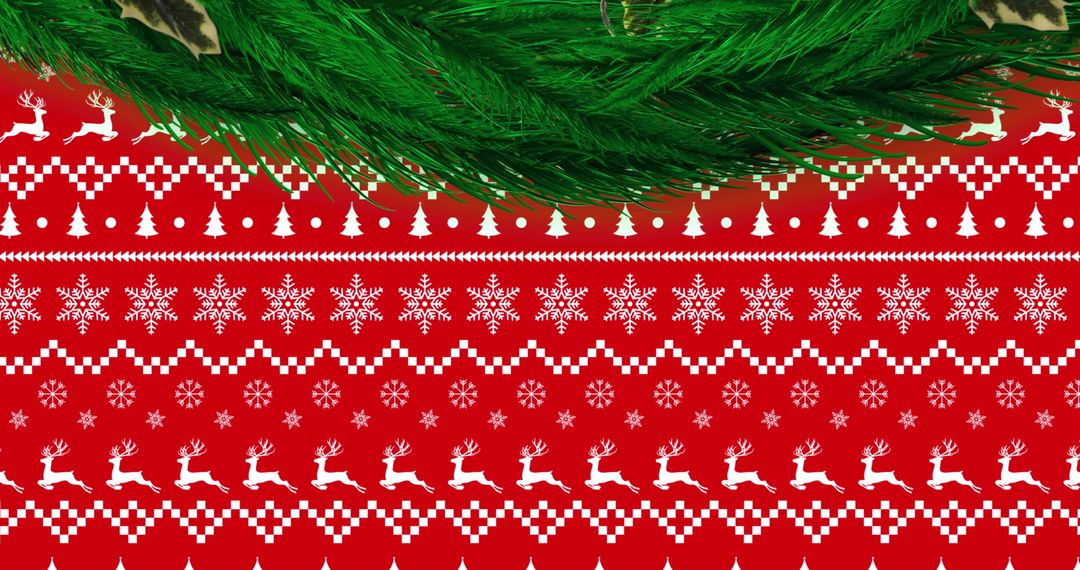 Festive Christmas Design with Pine and Holiday Patterns