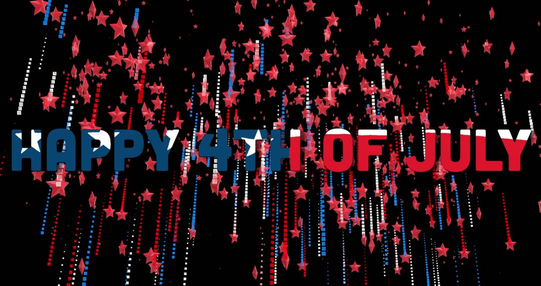 Happy 4th of July with Patriotic Starry Background