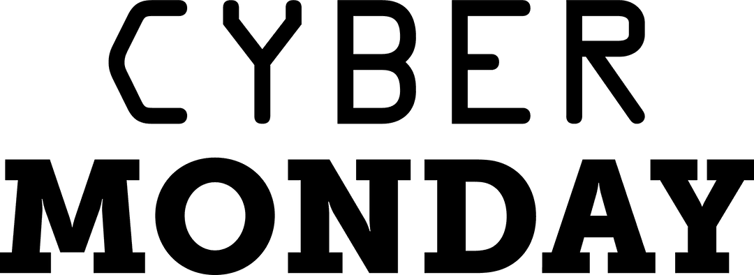 Transparent Black Friday Cyber Monday Sale Sign with Bold Typeface