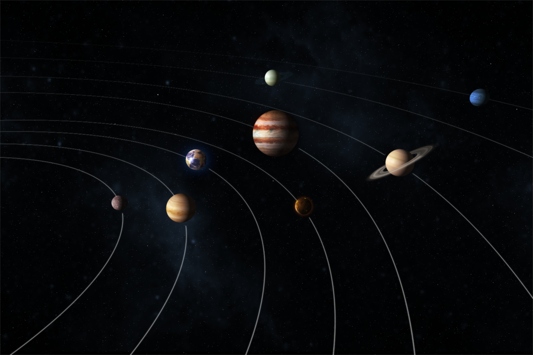 Transparent Solar System Planets Orbits in Outer Space with Stars - Download Free Stock Images Pikwizard.com