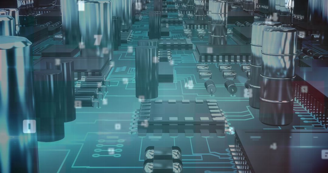Close-up of Electronic Circuit Board with Components