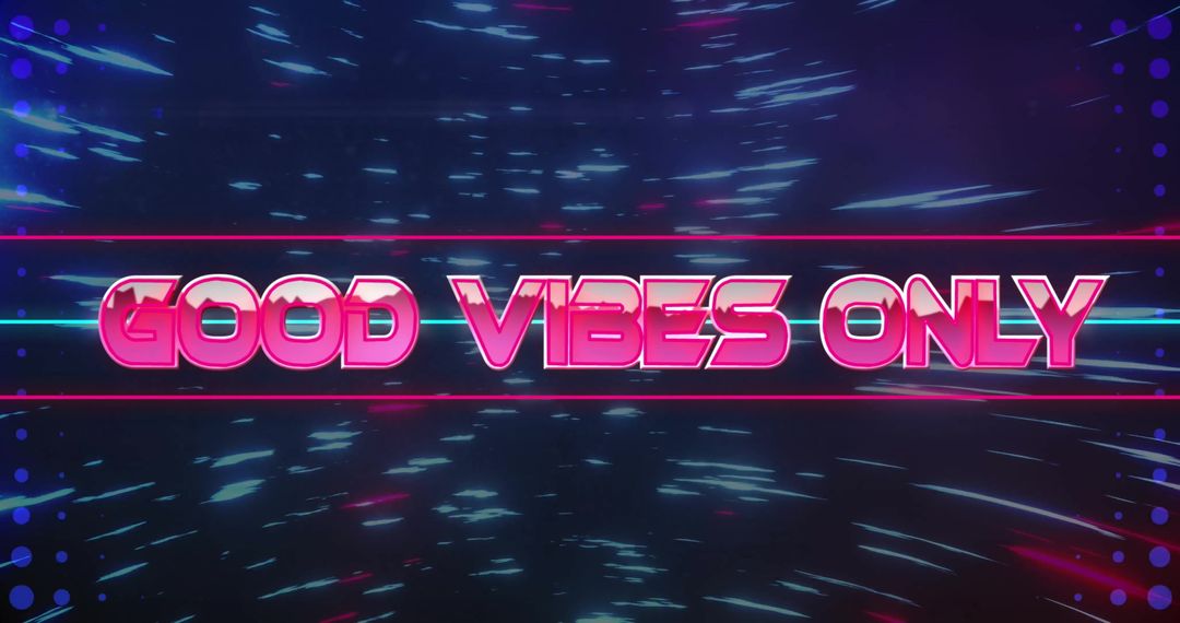 Cool Neon Good Vibes Only Text Futuristic Design
