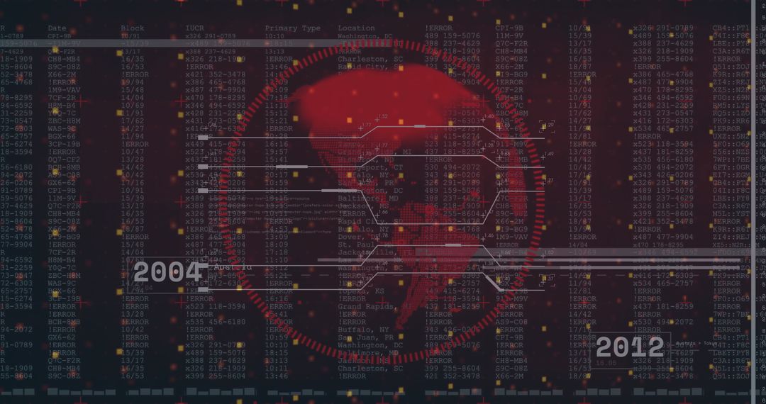 Global Data Visualization in Red with Timeline Markers