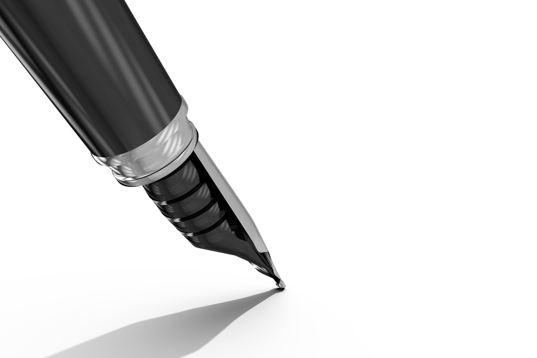 Close-Up of Black Ink Pen With Transparent Background for Design - Download Free Stock Images Pikwizard.com