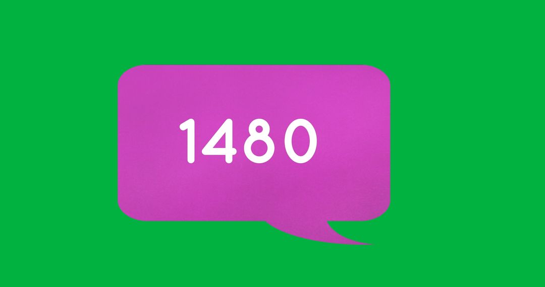 Purple Message Notification on Green Background