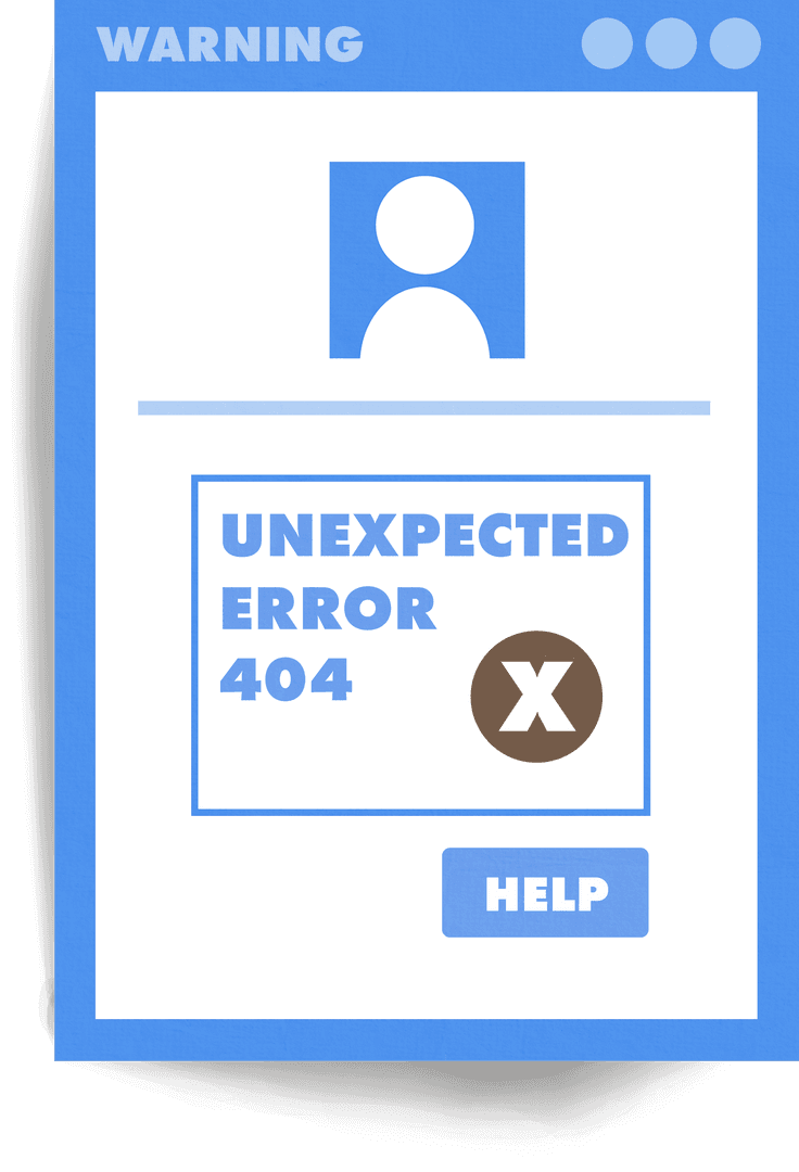 Transparent Digital Error Warning Window Vector Illustration