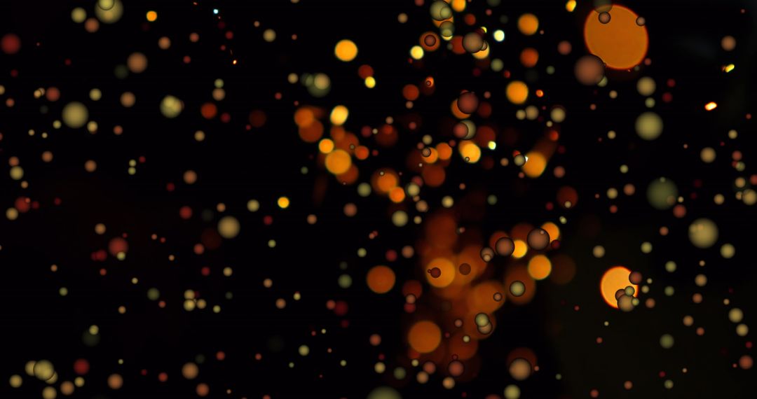 Glowing Bokeh Orbs Over Dark Backdrop in Cosmic Atmosphere