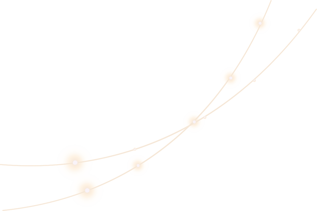 Abstract Transparent Background with Glowing Orbs and Lines