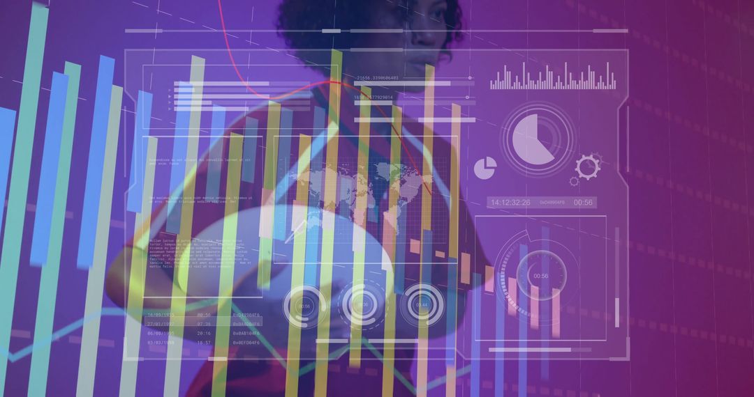 Athlete Analyzing Sports Performance with Digital Data Visualizations