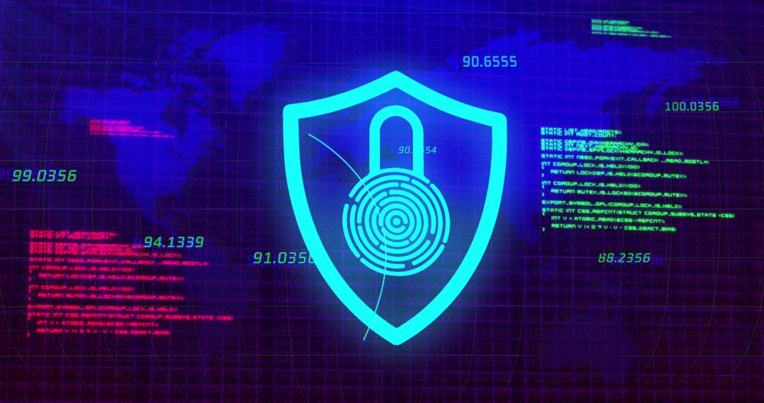 Digital Shield Illustration for Cybersecurity and Data Protection